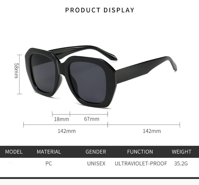 2022 CE FDA Wholesale Custom Logo Oversized UV400 Plastic Big Shades Plastic Frames Women Sqaure Designer Famous Brand Sunglasses
