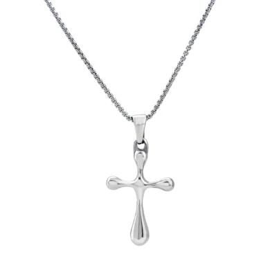 Cross Pendant Necklace Stainless Steel Fashion Jewelry Collection for Religious Souvenir Gift Design