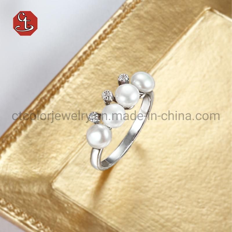Fashion Jewelry 925 Sterling Silver Pearl Ring