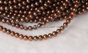 Freshwater Pearl Necklace Chocolate Dyed Color (JSYMC-916)