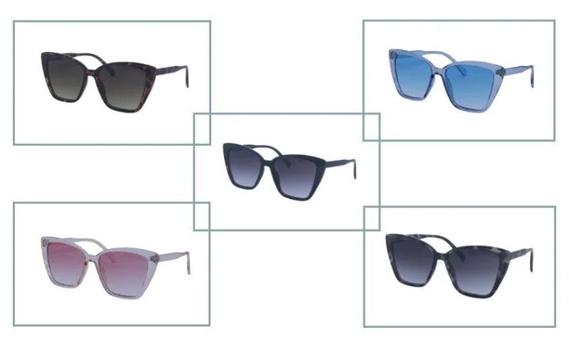 Fashion Plastic Women Full Frame Sunglasses with Optional Color