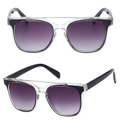 Plastic New Design Sunglasses with Metal Bridge
