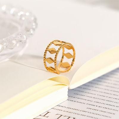 Gold 18K Korea Fashion Metallic Entangle Open Ring