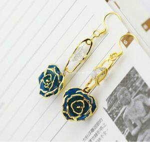 Fashion Pendant-24k Gold Rose Earring (EH055)