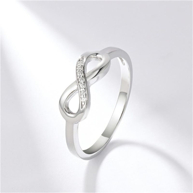 Fashion Jewelry/925 Sterling Silver Rings/Infinity Love/Wedding Ring with Zircon/Wholesale Jewelry for Women/Gift