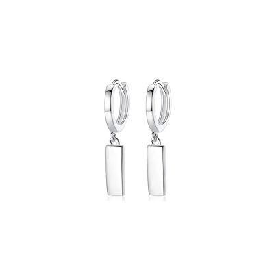 Ring Non-Pierced Silver Tag Shape Ear Clip