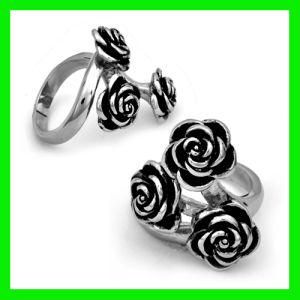 Vintage Stainless Steel Rose Ring
