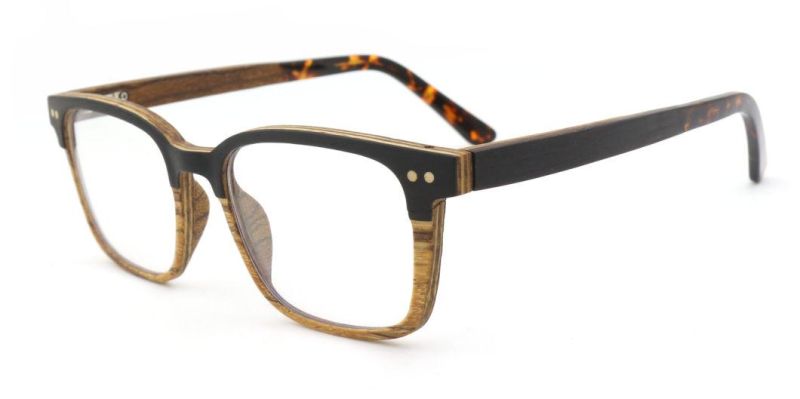 Classic Retro Wholesale Two Layers Optical Frames Wooden Eyewear