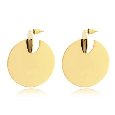 Hot Sale Stainless Steel Classic Round Earring for Lady