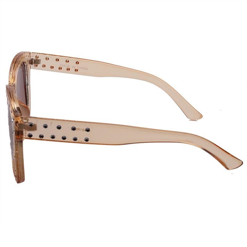 Hot Selling Transparent Orange Fashion Sunglasses with Metal Deco