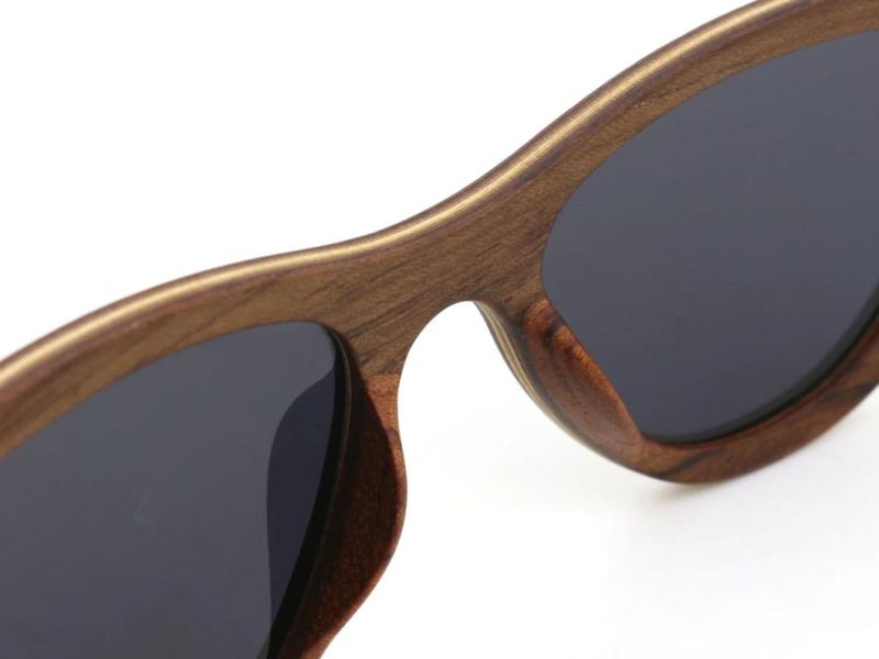 Ready to Ship 2020 Newest Women Cat Eye Rosewood Polarized Sunglasses