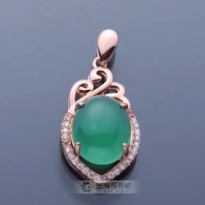 18k Rose Gold Plated Fashion Jade Pendant