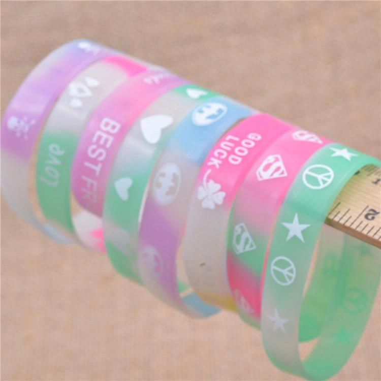 Custom Printed Silicone Wristband Rubber Bracelet for Promotion