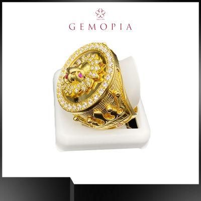 Characteristic Fashion Jewelry Lion Shape Gold Ring