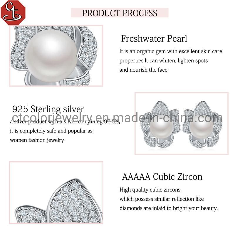 Costume jewelry 925 silver earrings wholesale factory price pearl earrings