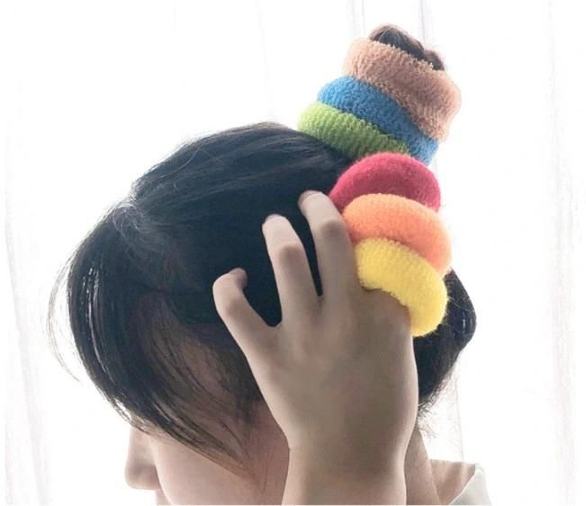 Korean Version of Ins High Elastic Candy Color Black Hair Ring Towel Hair Ring Rubber Band Hair Rope Hair Accessories