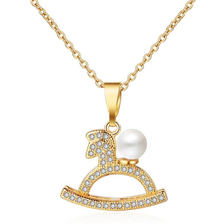 Wholesale 2020 Fashion Custom Jewelry 14K Gold Charms Bling Long Picture Pendant Necklace