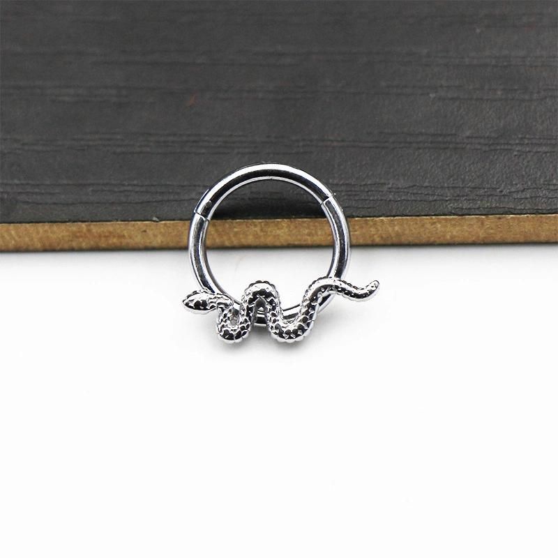 New Design 316L Stainless Steel Snake Fashion Ring Segment Ring Piercing (SH100) Custom Color and Sizes Abaliable