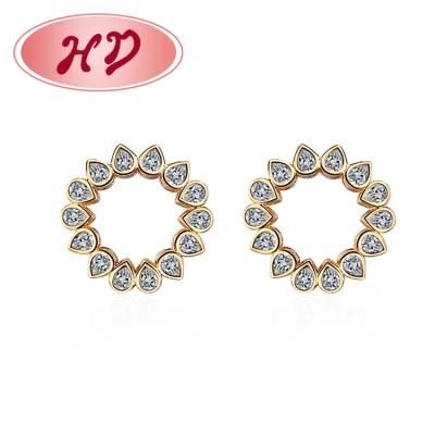 Fashion Jewelry Wholesale Earrings Design New Arrival 18K Gold Plated Small Zirconia Earring Stud