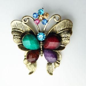 Garment Metal Butterfly Brooch with Stones on It (PLB0033)