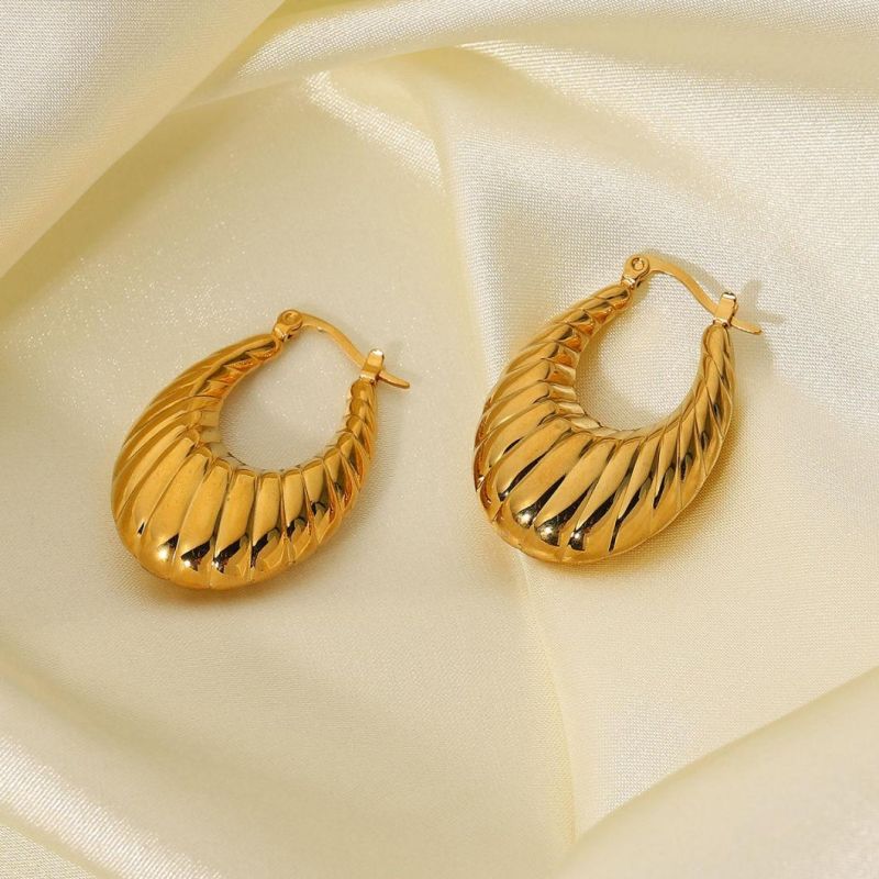 Manufacturer Custom Jewellery Stainless Steel Earring for Women 2021 Fashion Hoop Earring Jewelry 14K 18K Gold Plated Earrings