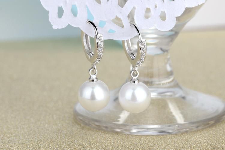 925 Sterling Silver Pearl Dangle Earrings for Women Graceful Accessories Fashion Earring Gift