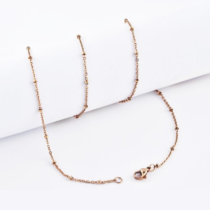 Custom Fashion Accessories Stainless Steel Cut Rolo Round Link Bead Necklace Bracelet Anklet Jewelry for Design