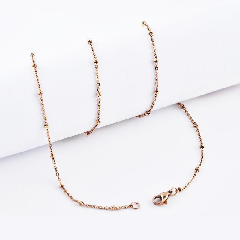 Custom Fashion Accessories Stainless Steel   Cut Rolo Round Link Bead Necklace Bracelet Anklet Jewelry for Design