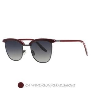 Acetate&Nylon Polarized Sunglasses, Classic Fashion Half Rim Frame A18024-04