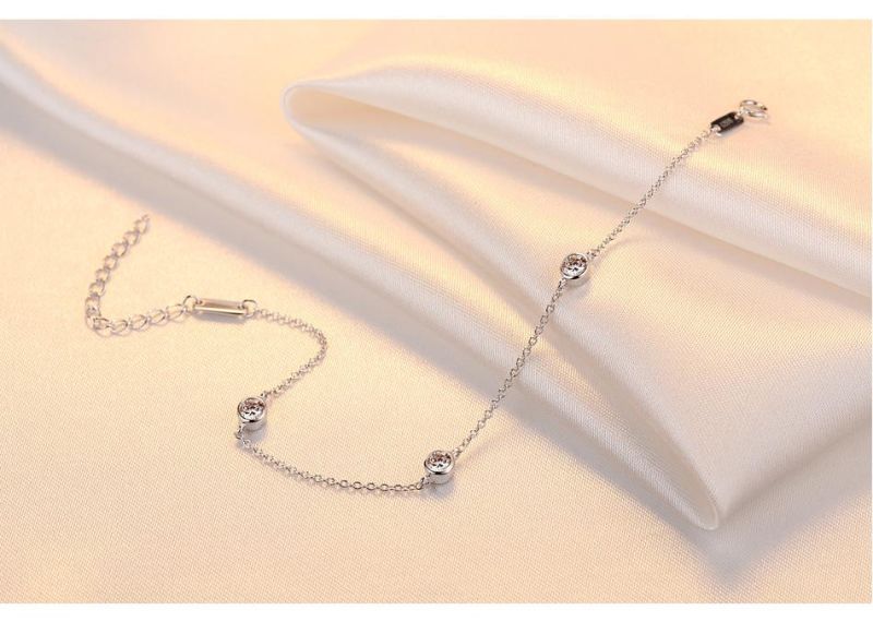 Fashion Jewelry Popular Style Silver Bracelet with Cubic Zircon