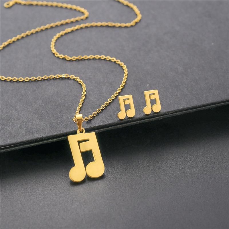 Manufacturer Customized Hypoallergenic Non Discoloration Fashion Jewelry Set High Quality Waterproof Jewelry Set Note Jewelry Set