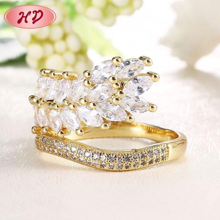Zircon Women Copper Ring Gold Silver Color Cubic Zircon Ring Finger Ring
