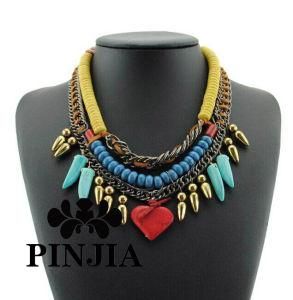 Manual Rope Chain Heart Shaped Retro Necklace Statement Jewelry
