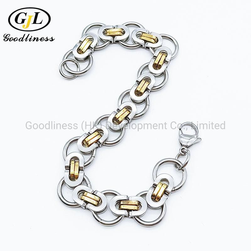 Stainless Steel Creative Personality Regal Gold Men′s Bracelet