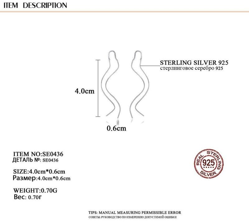 Best Quality 925 Sterling Silver Stud Casual Earrings Jewellry