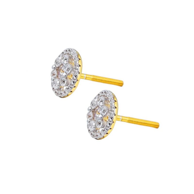 Hip Hop Round 925 Silver Inlaid Zircon Stud Earring