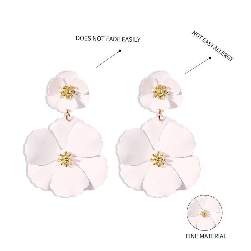 Hot Selling Forest Flower Earrings Creative Fashion Alloy Spray Paint Multicolor Summer Floral Earrings Jewelry Women 2022