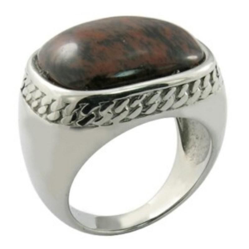 Oval Glue Stone Casting Ring Steel Jewelry Craft