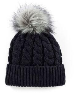 15cm Fur POM Beanie Winter Knitted Hat for Adults