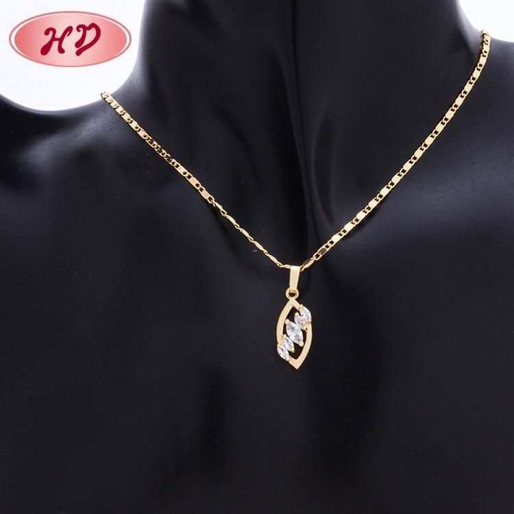 Cheap 18K Gold Plated Zircon Necklace Jewelry Set for Women