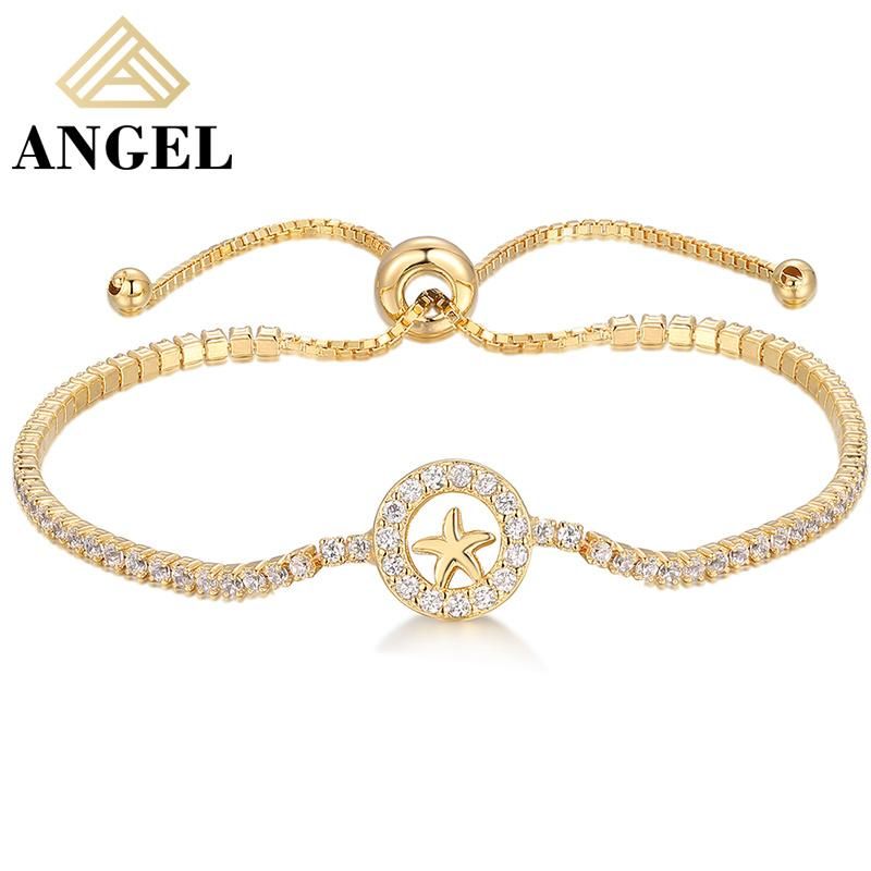 Fashion Accessories Fashion Jewelry Hip Hop Jewellery Gold Plated Star Shape Factory Wholesale AAA Moissanite CZ Bracelet