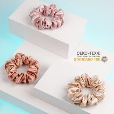Fashionable Color for Silk Scrunchies Hair Accessories with Beautiful Crystal