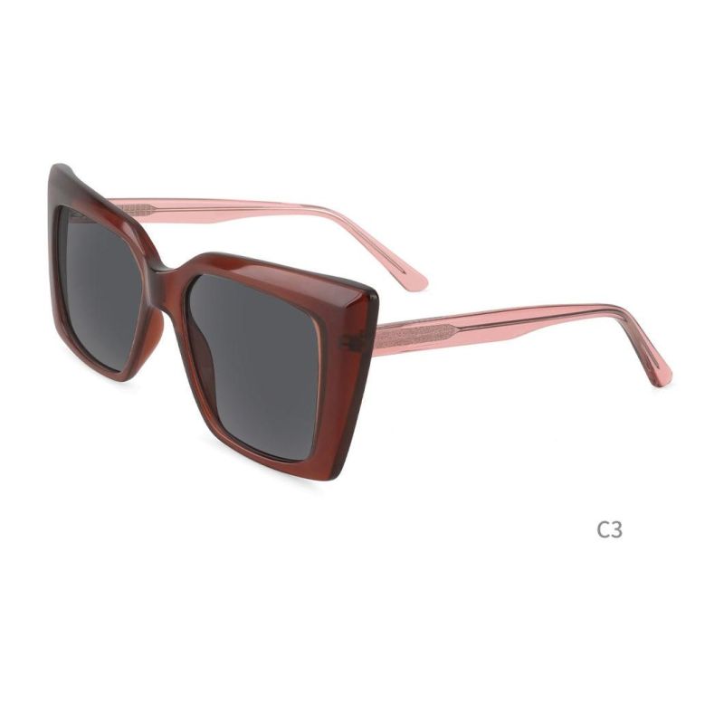 Us Style Rectangle Injection Acetate Polarized Sunglasses for Women