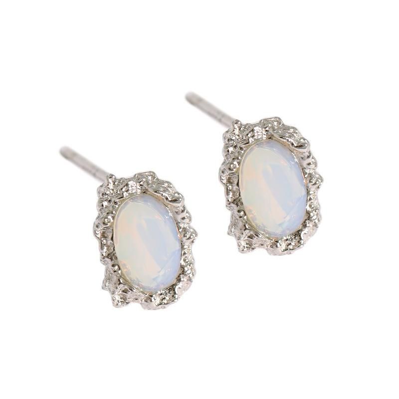 Fashion Texture Hammered Lava Texture Geometric Earrings Jewelry