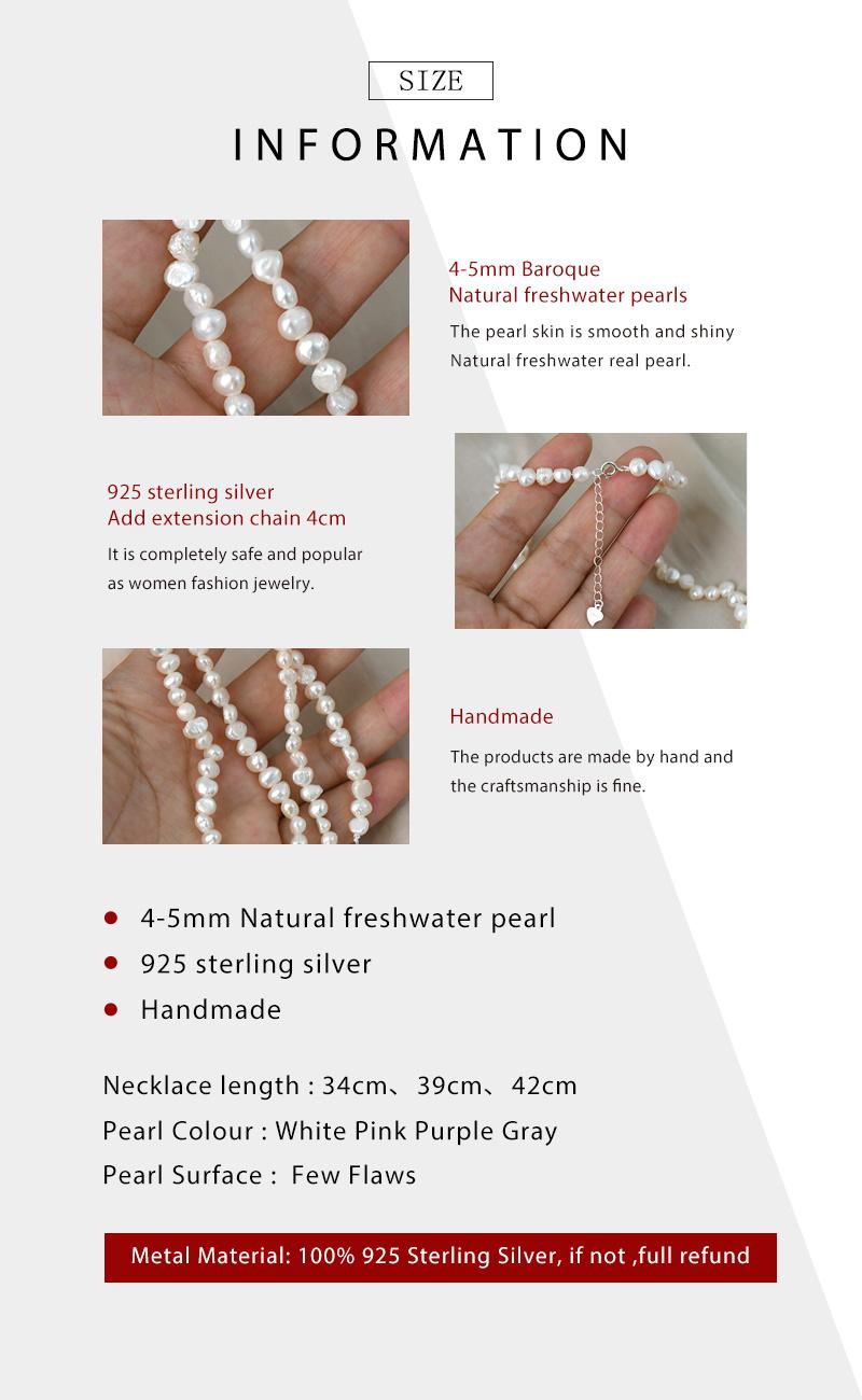 Fashion Chain Pearl Necklace for Women Baroque Pearl Necklaces