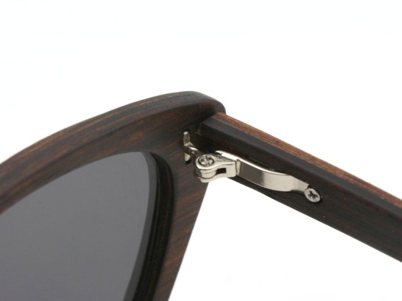 Newest Ready Goods Cat Eye Polarized Women Ebony Wooden Sunglasses