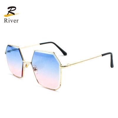 Light Custom Logo Stock Metal Frame Women Sunglasses