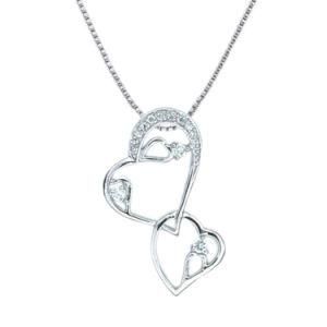 Women Special Love Gift Shine CZ Heart Pendant Necklace