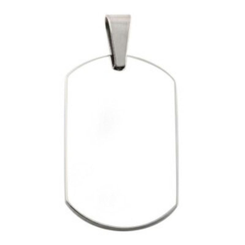 Black Plated Blank Tag Laser Logo Pendant
