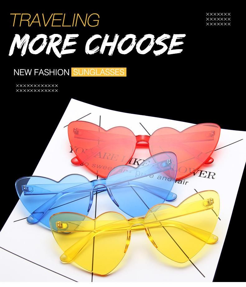 Wholesale Custom New Fashion Heart Shaped Frame Womens Sunglasses